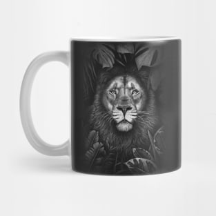 Lion in tropical leaves Mug